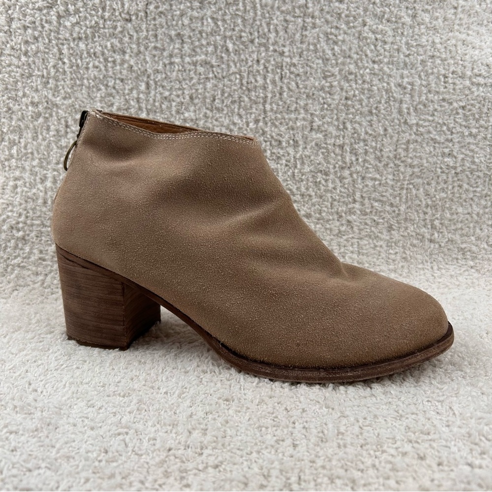 Beek by Two Birds Boots Womens 11‎ Eaglet Stone Suede Block Heeled Ankle Bootie